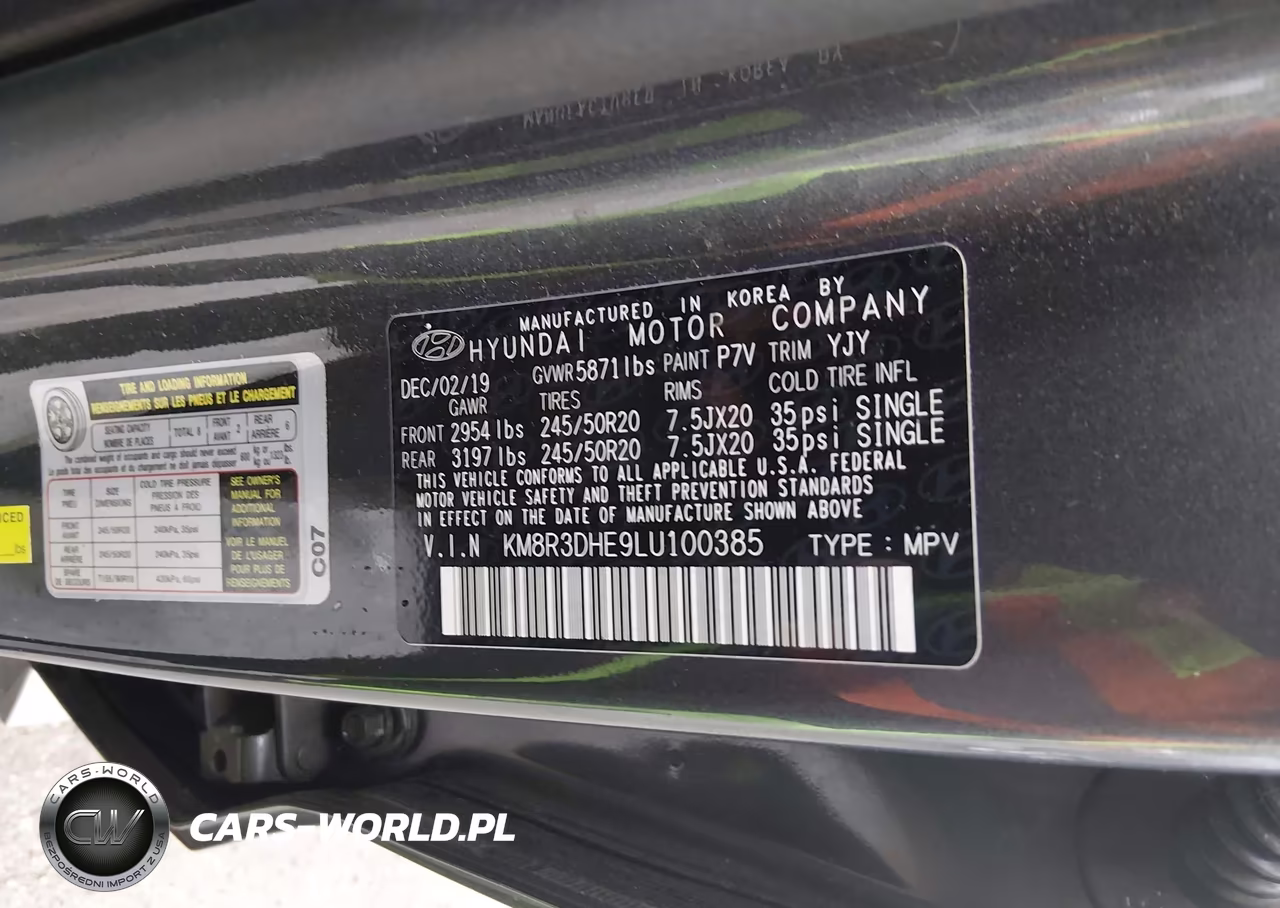 2020 Hyundai Palisade Sel VIN:KM8R3DHE9LU100385 - 9