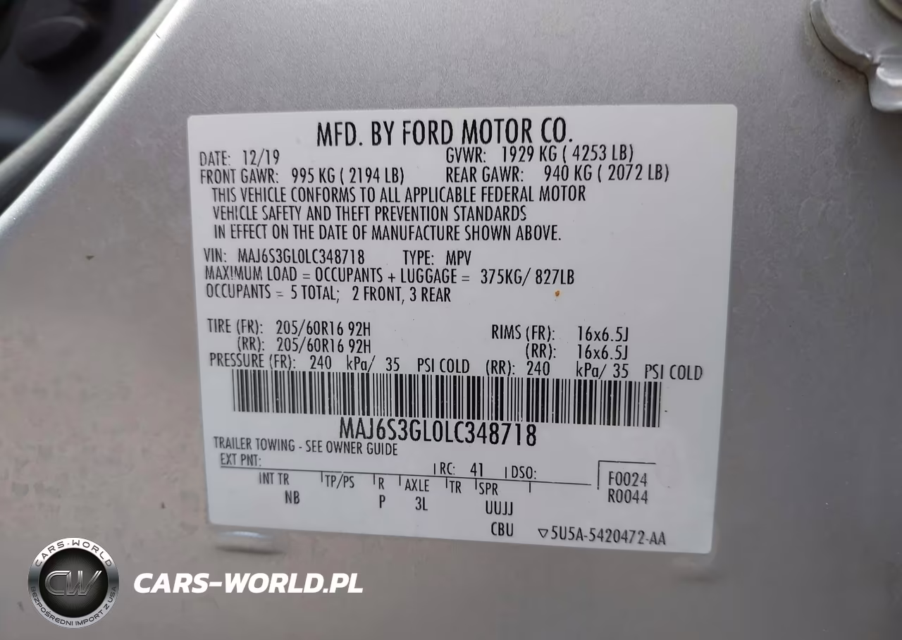2020 Ford Ecosport Se VIN:MAJ6S3GL0LC348718 - 9