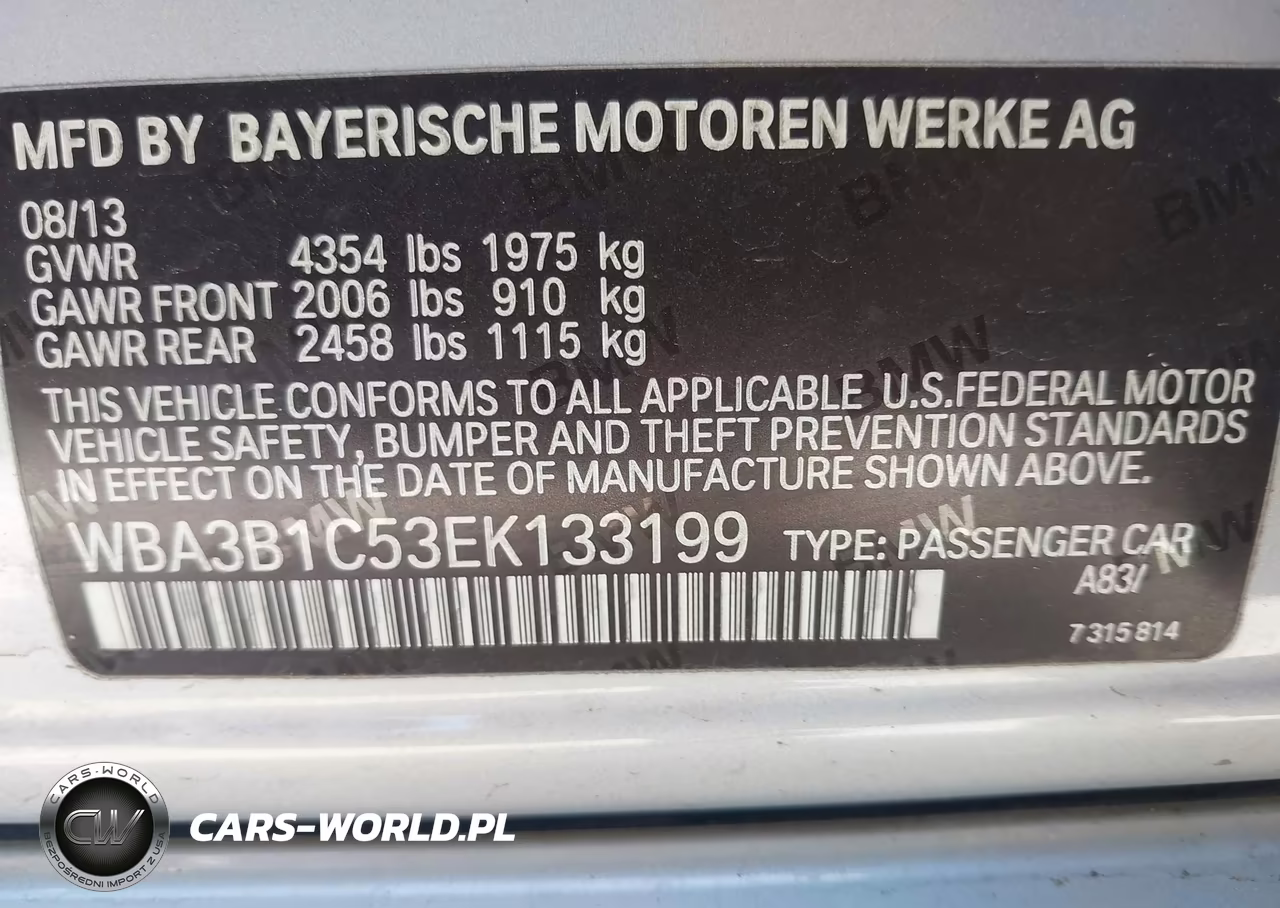 2014 BMW 320I VIN:WBA3B1C53EK133199 - 9