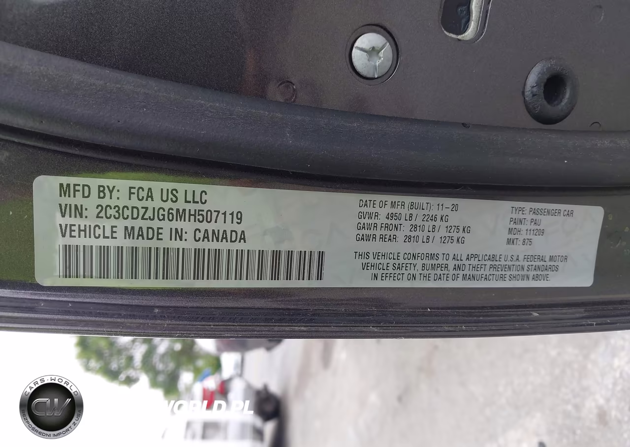 2021 Dodge Challenger Gt VIN:2C3CDZJG6MH507119 - 9