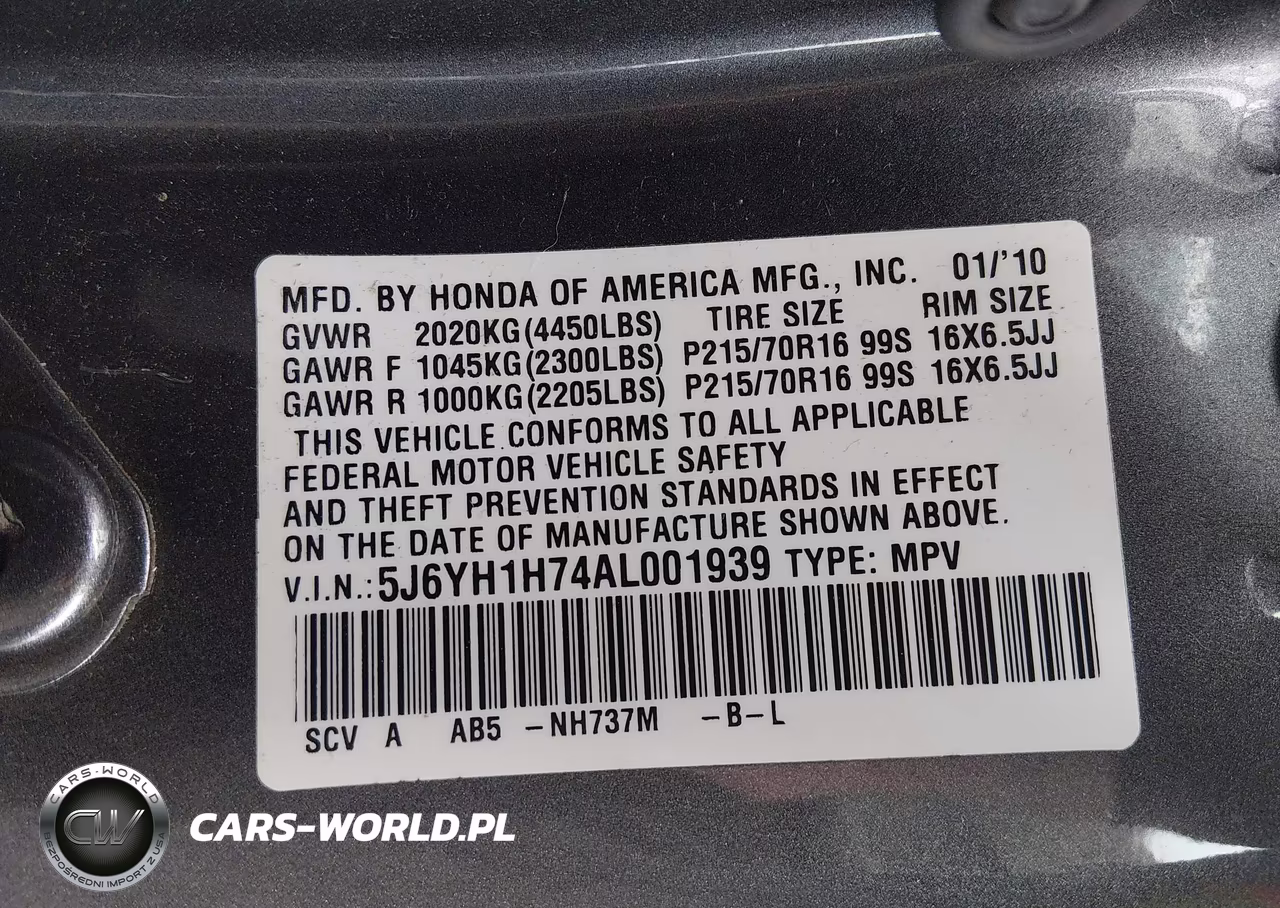 2010 Honda Element Ex VIN:5J6YH1H74AL001939 - 9