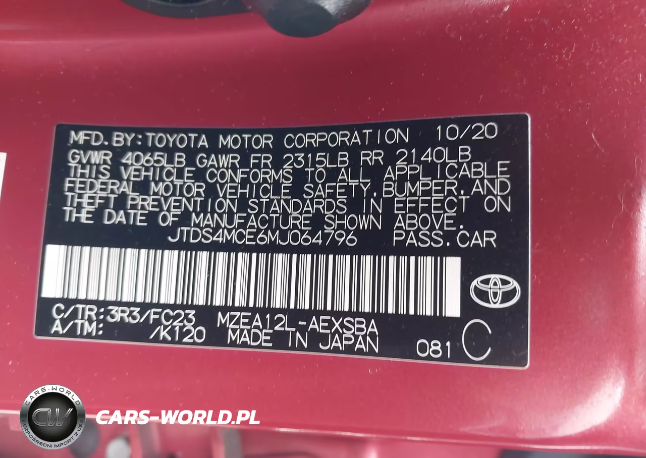 2021 Toyota Corolla Se VIN:JTDS4MCE6MJ064796 - 9