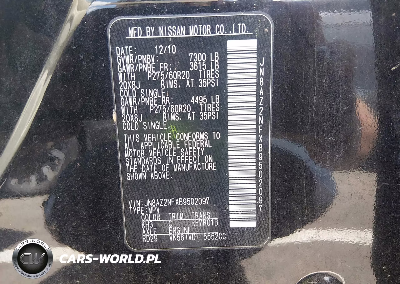 2011 Infiniti Qx56 VIN:JN8AZ2NFXB9502097 - 9