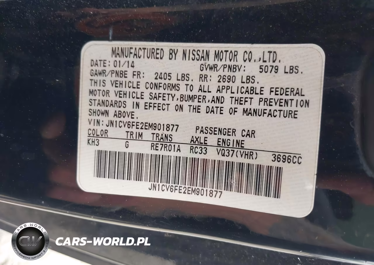 2014 Infiniti Q60 VIN:JN1CV6FE2EM901877 - 9