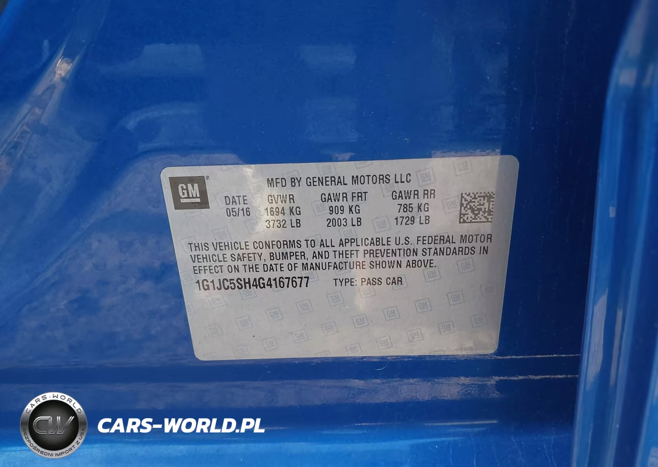 2016 Chevrolet Sonic Lt Auto VIN:1G1JC5SH4G4167677 - 9