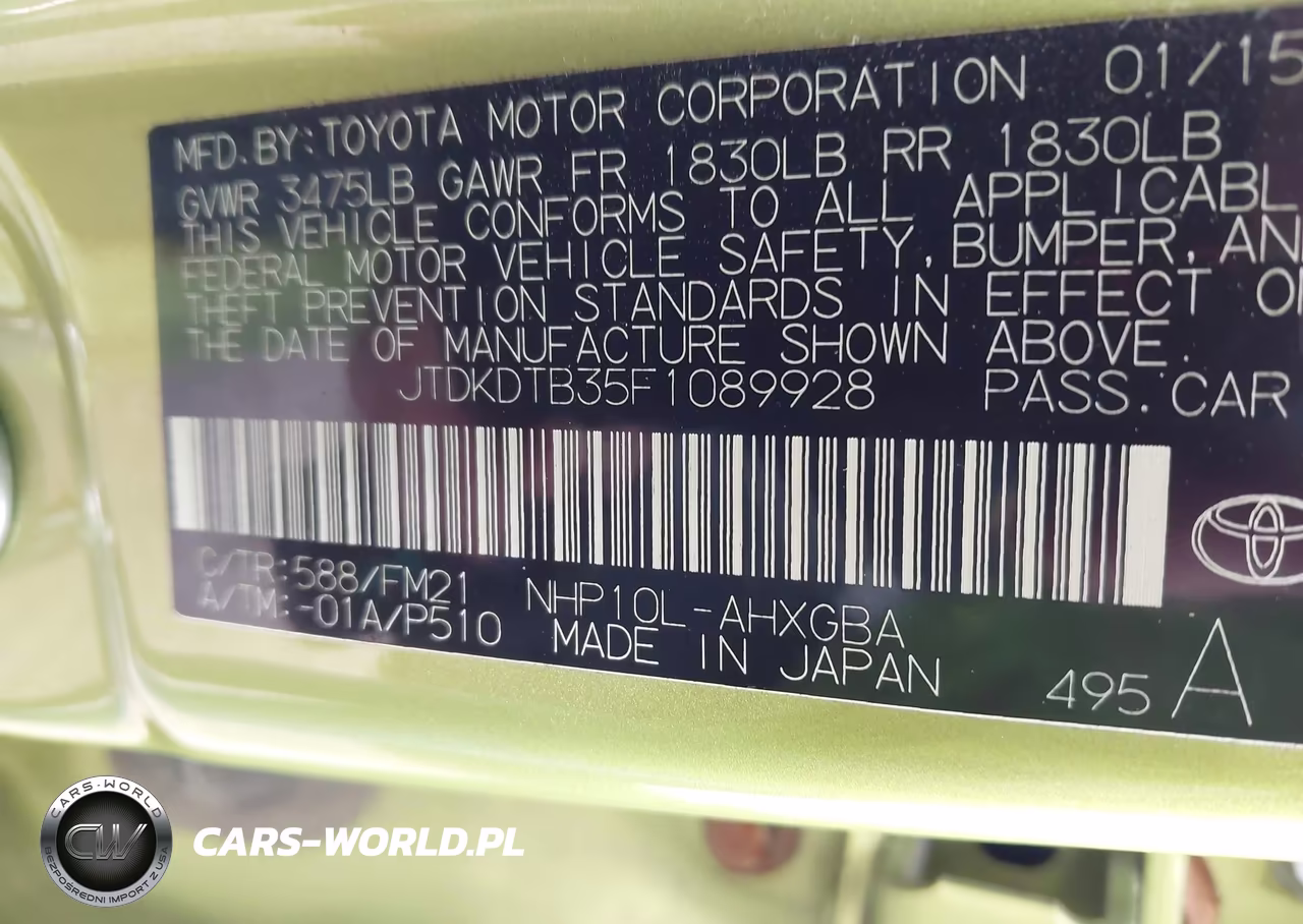 2015 Toyota Prius C Three VIN:JTDKDTB35F1089928 - 9
