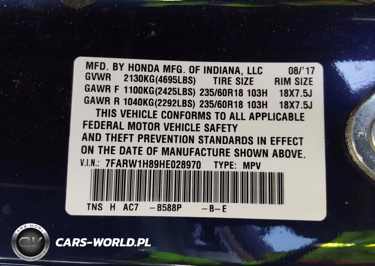 2017 Honda Cr-V Ex-L-Ex-L Navi VIN:7FARW1H89HE028970 - 9