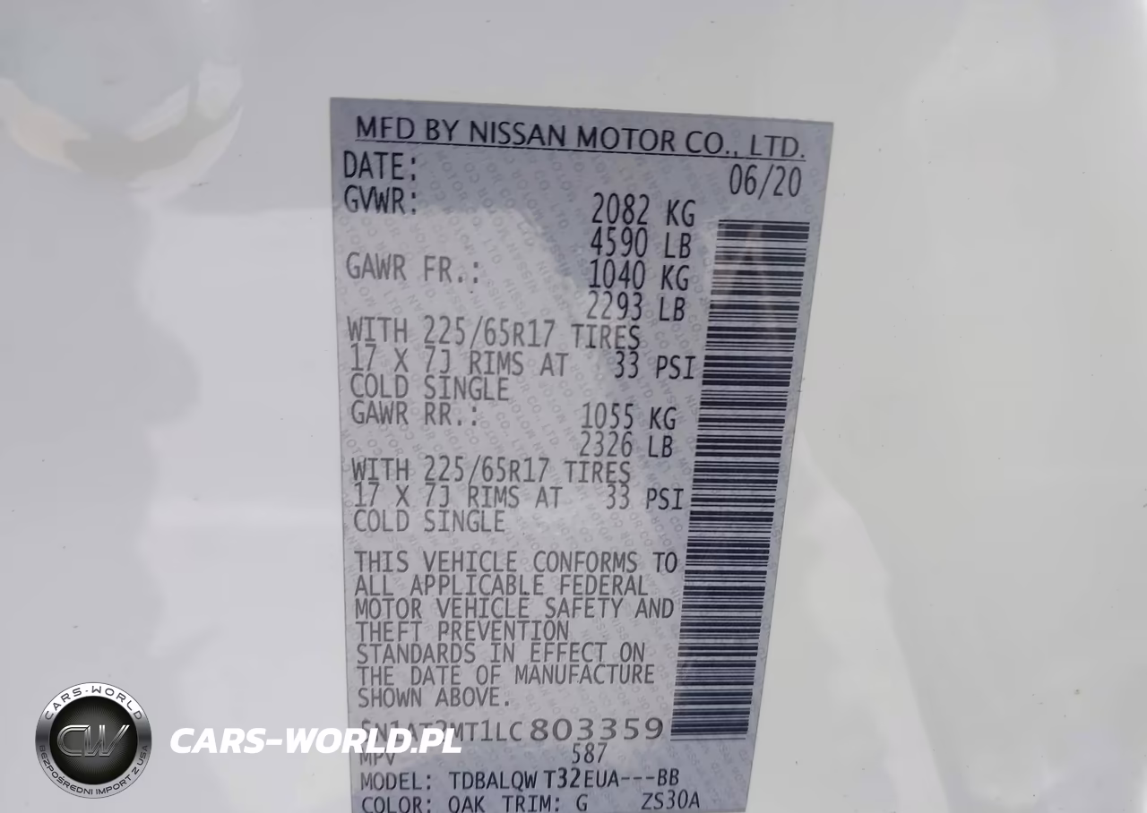 2020 Nissan Rogue Sv Fwd VIN:5N1AT2MT1LC803359 - 9