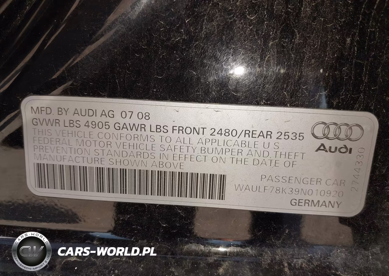 2009 Audi A4 2.0T Premium VIN:WAULF78K39N010920 - 9