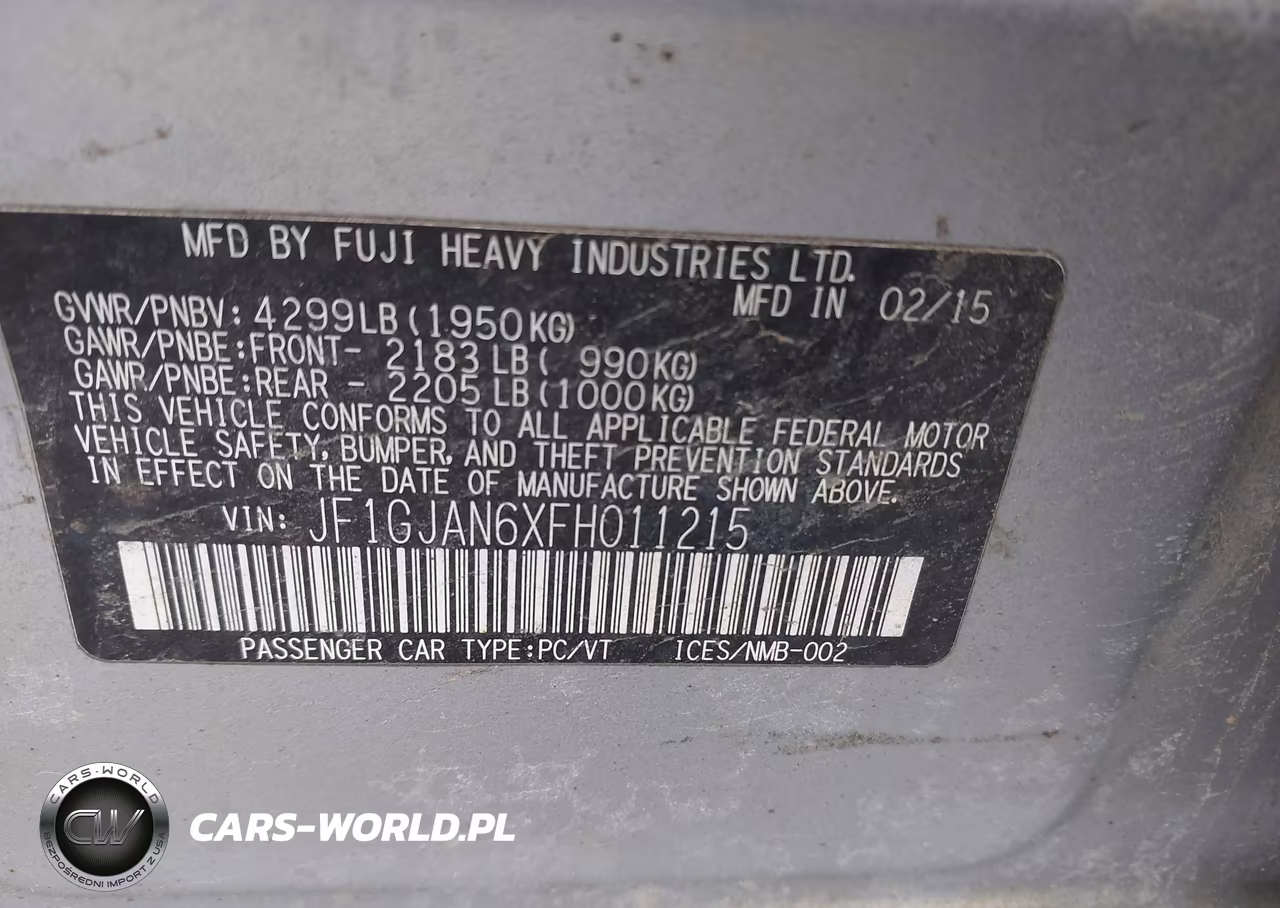 2015 Subaru Impreza 2.0I Limited VIN:JF1GJAN6XFH011215 - 9