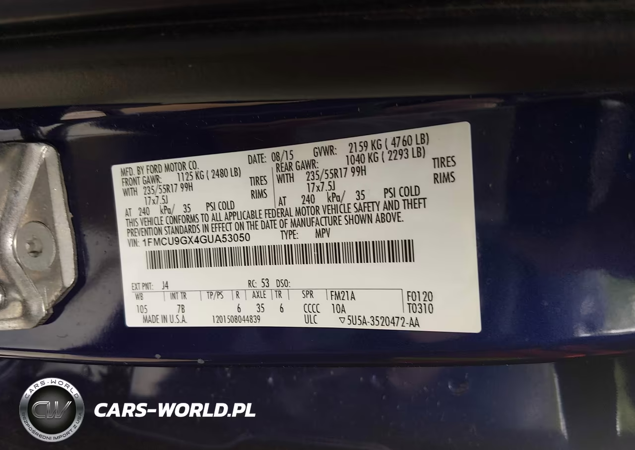 2016 Ford Escape Se VIN:1FMCU9GX4GUA53050 - 9