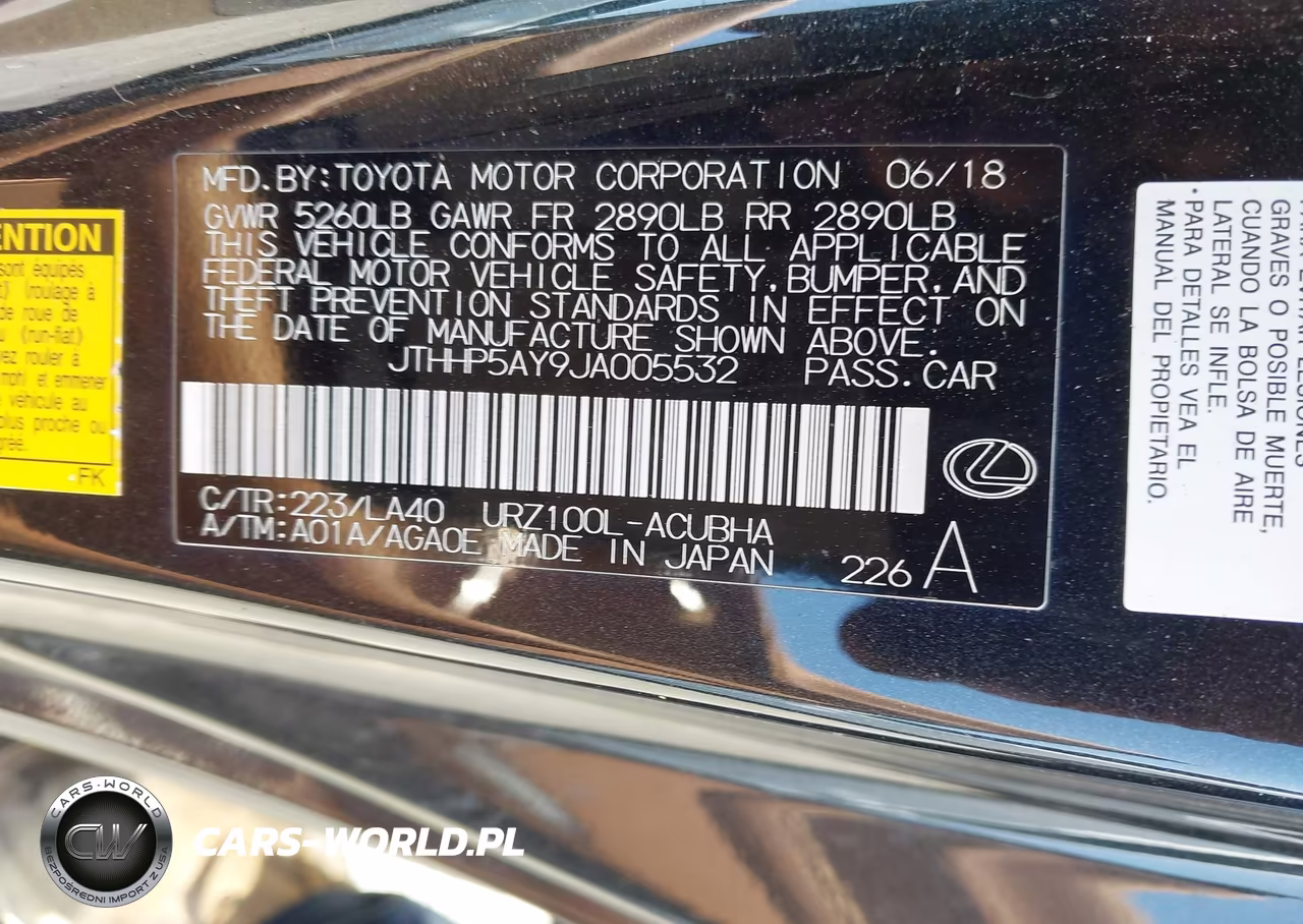 2018 Lexus Lc 500 VIN:JTHHP5AY9JA005532 - 9
