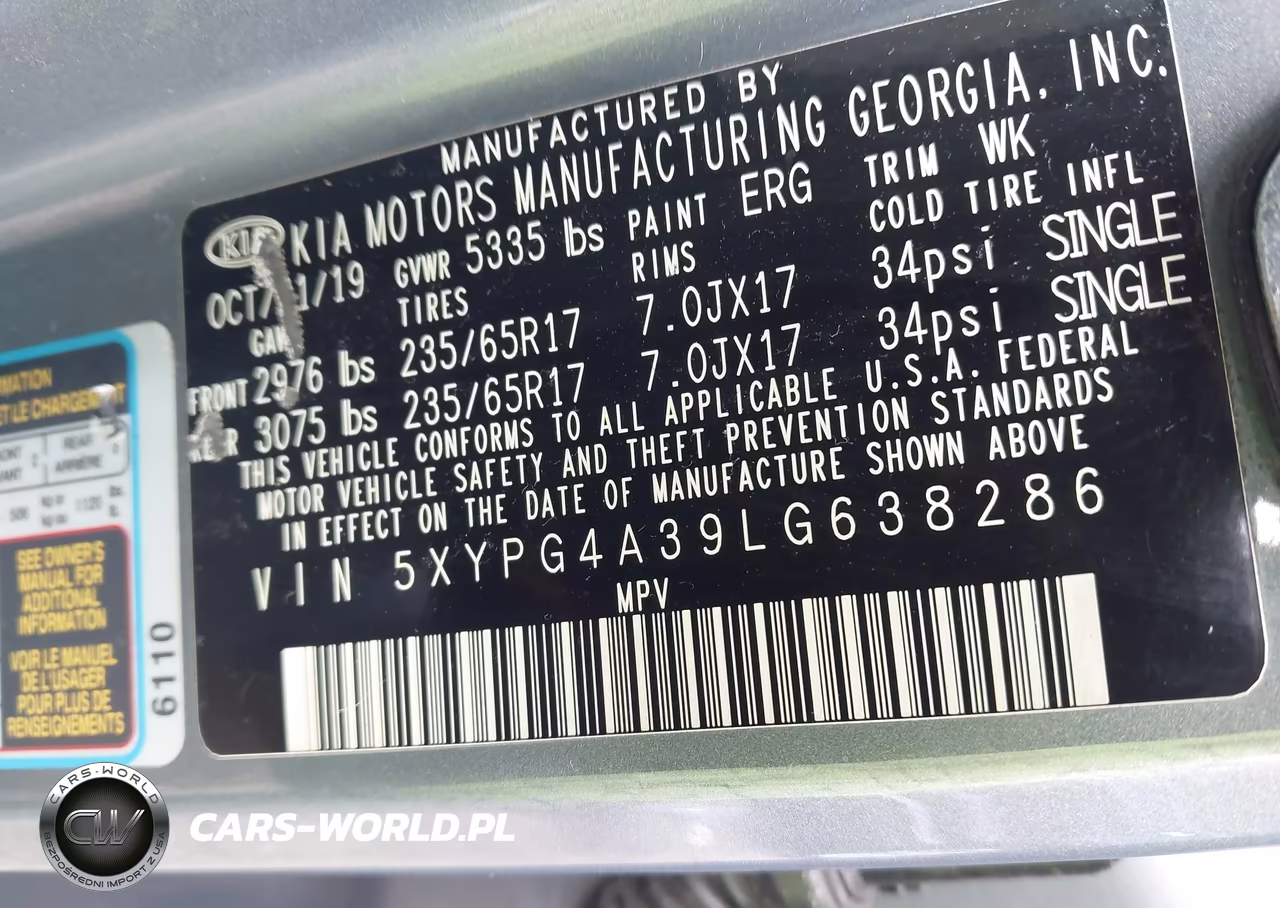2020 Kia Sorento 2.4L L VIN:5XYPG4A39LG638286 - 9