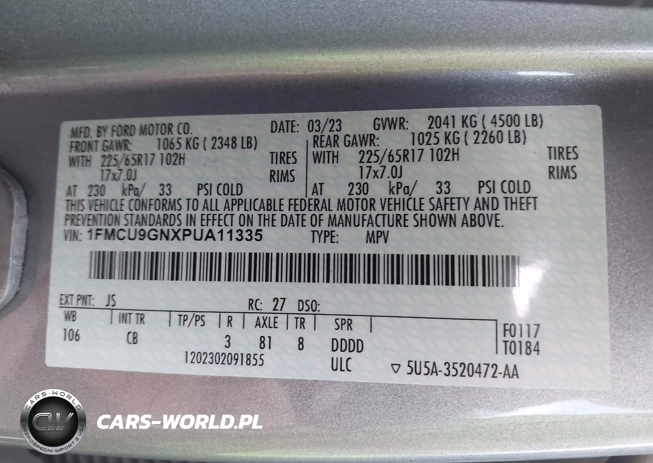 2023 Ford Escape Active VIN:1FMCU9GNXPUA11335 - 9