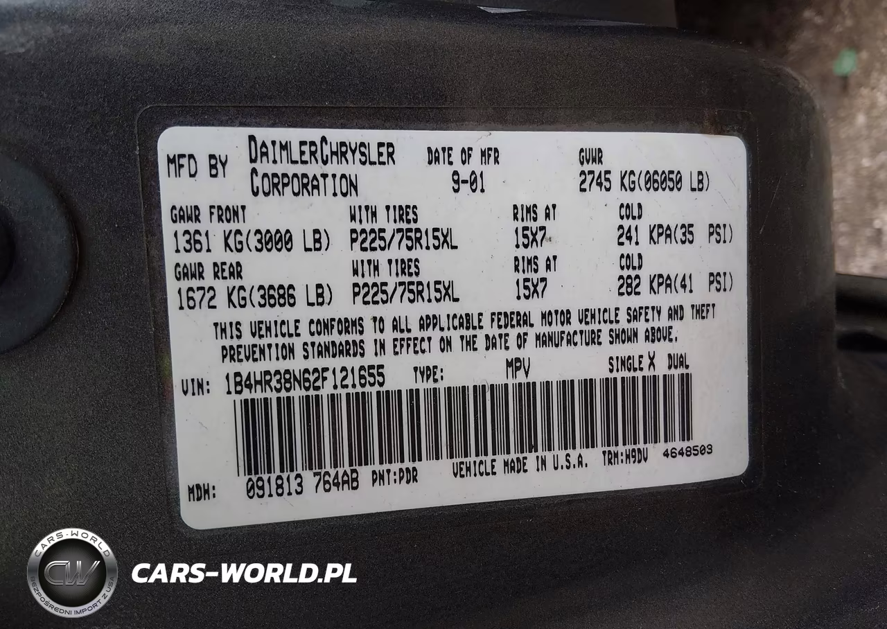 2002 Dodge Durango Sport VIN:1B4HR38N62F121655 - 9