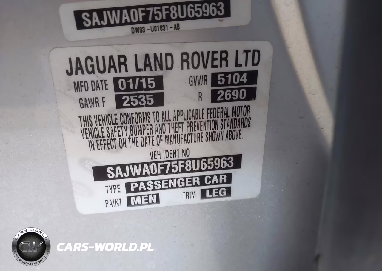 2015 Jaguar Xf 3.0 Portfolio-3.0 Sport VIN:SAJWA0F75F8U65963 - 9