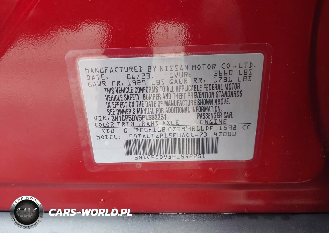 2023 Nissan Kicks Sr Xtronic Cvt VIN:3N1CP5DV5PL552251 - 9