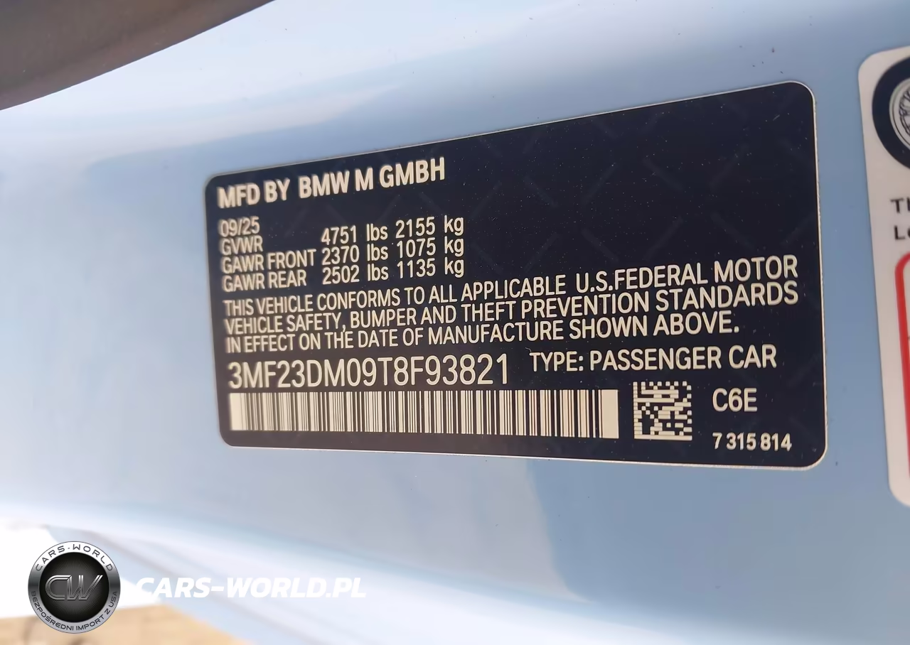 2026 BMW M2 VIN:3MF23DM09T8F93821 - 9