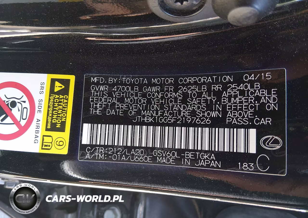 2015 Lexus Es 350 VIN:JTHBK1GG5F2197626 - 9
