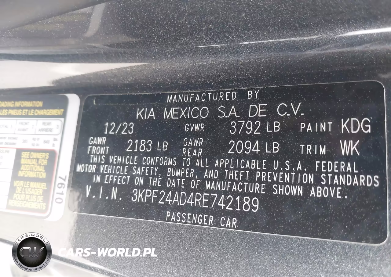 2024 Kia Forte Lxs VIN:3KPF24AD4RE742189 - 9