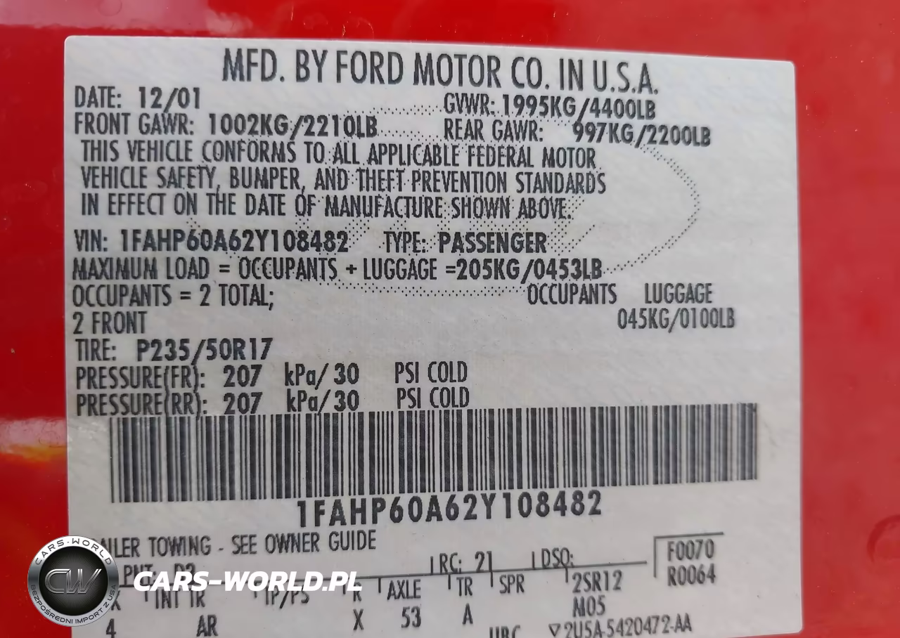 2002 Ford Thunderbird VIN:1FAHP60A62Y108482 - 9