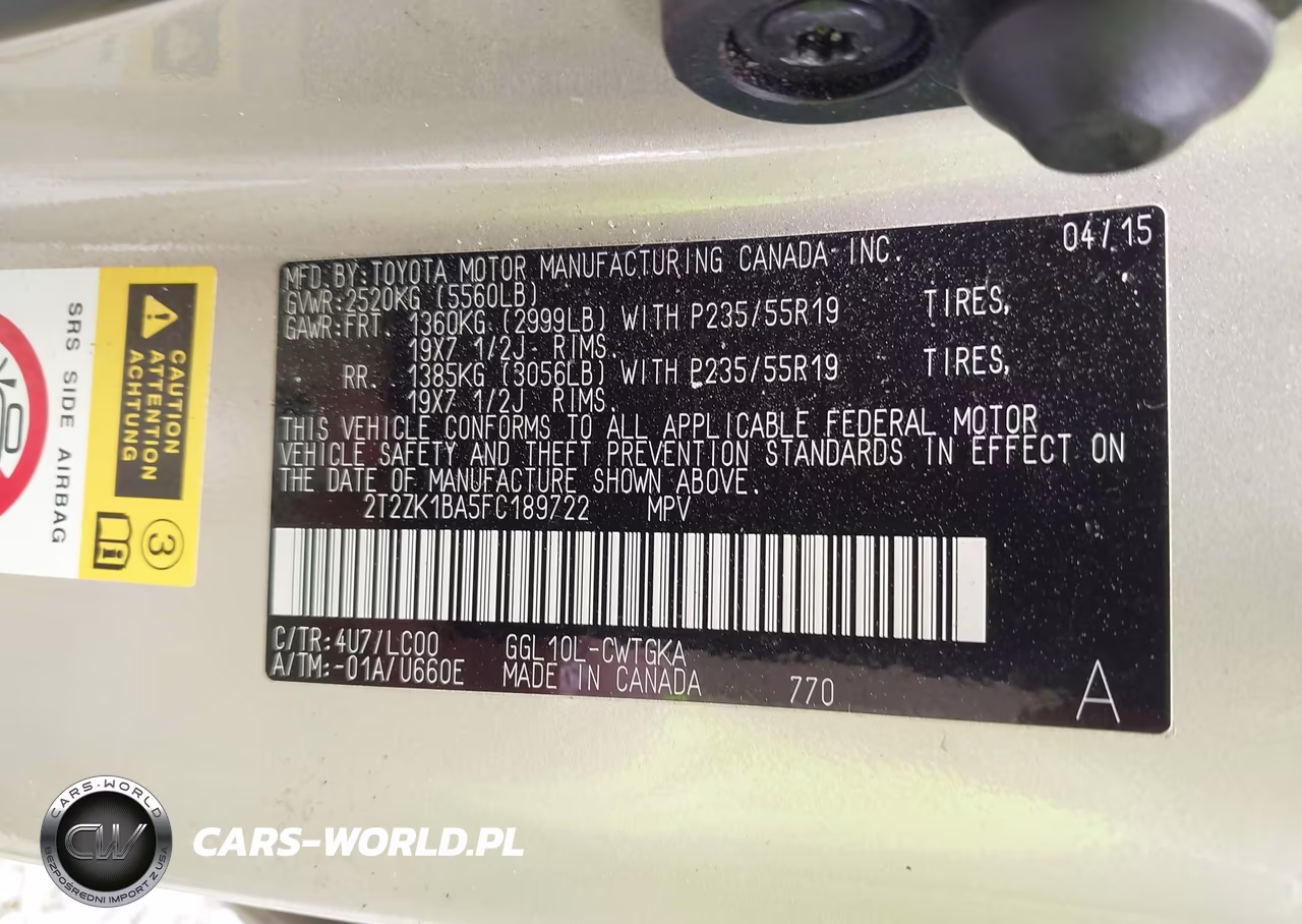 2015 Lexus Rx 350 VIN:2T2ZK1BA5FC189722 - 9