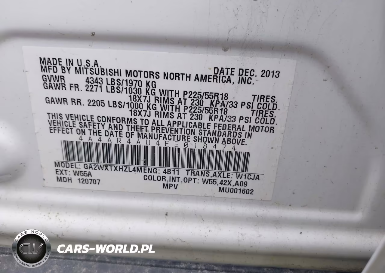 2014 Mitsubishi Outlander Sport Se VIN:4A4AR4AU4EE018474 - 9