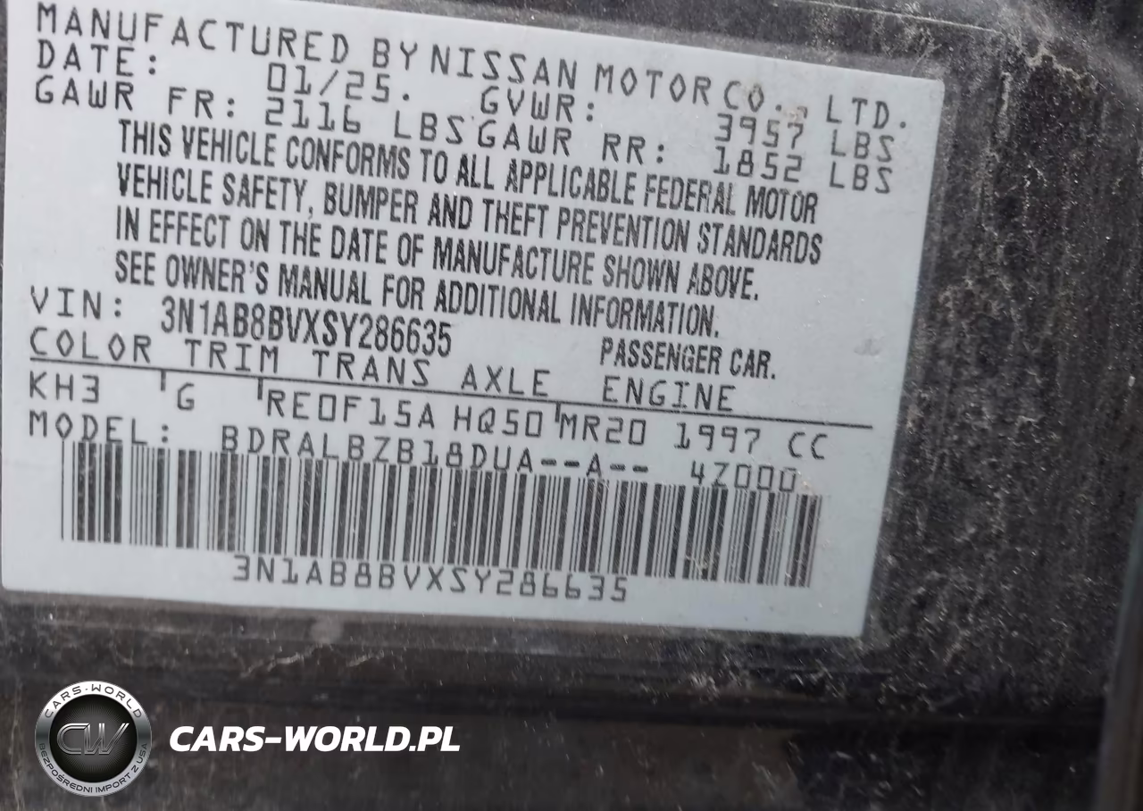 2025 Nissan Sentra S VIN:3N1AB8BVXSY286635 - 9