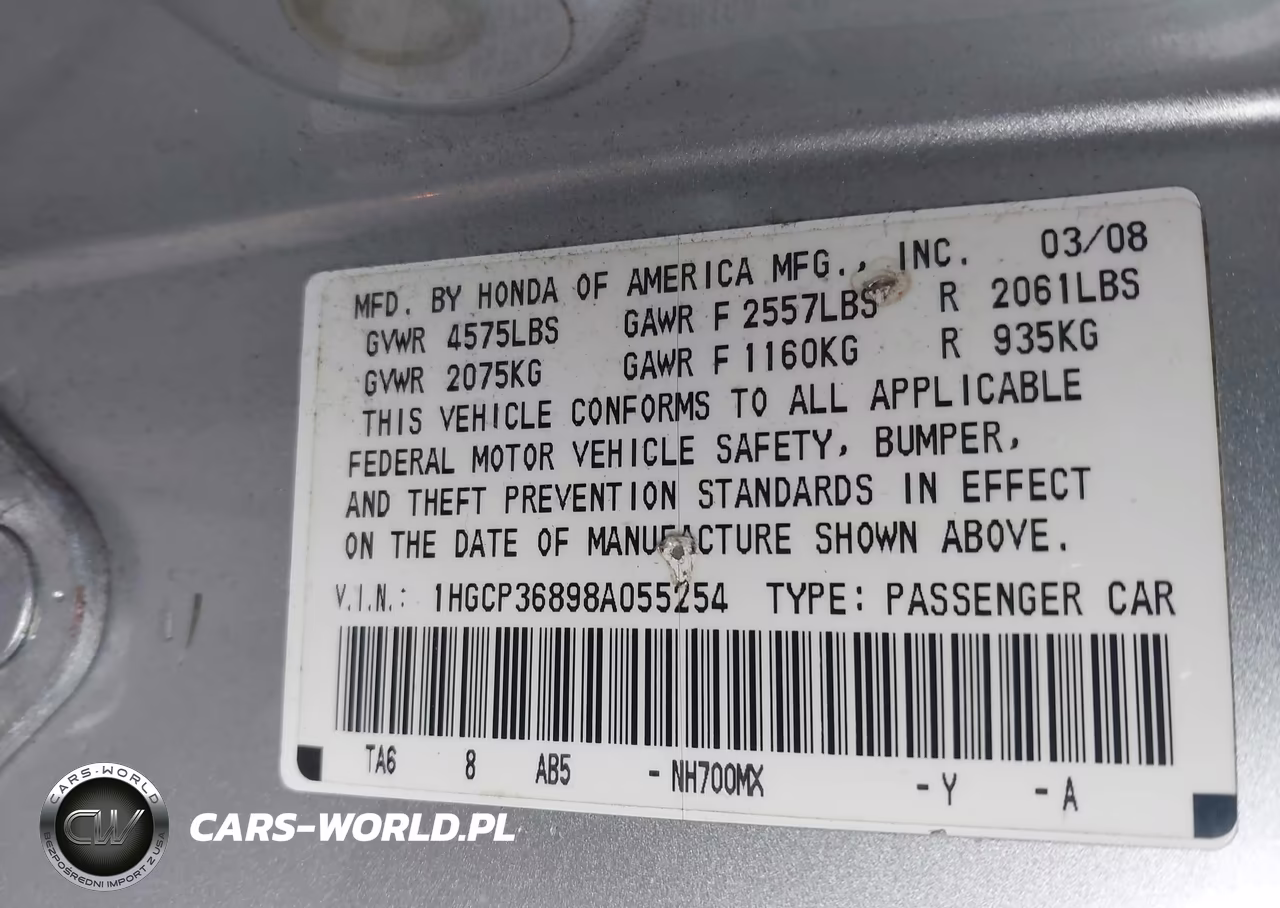 2008 Honda Accord 3.5 Ex-L VIN:1HGCP36898A055254 - 9