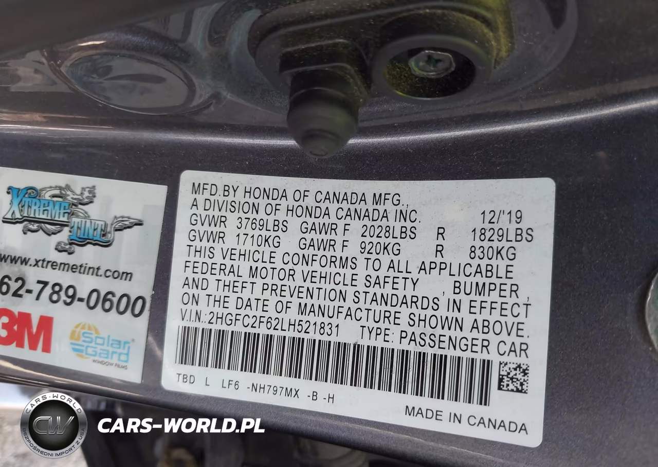 2020 Honda Civic Lx VIN:2HGFC2F62LH521831 - 9