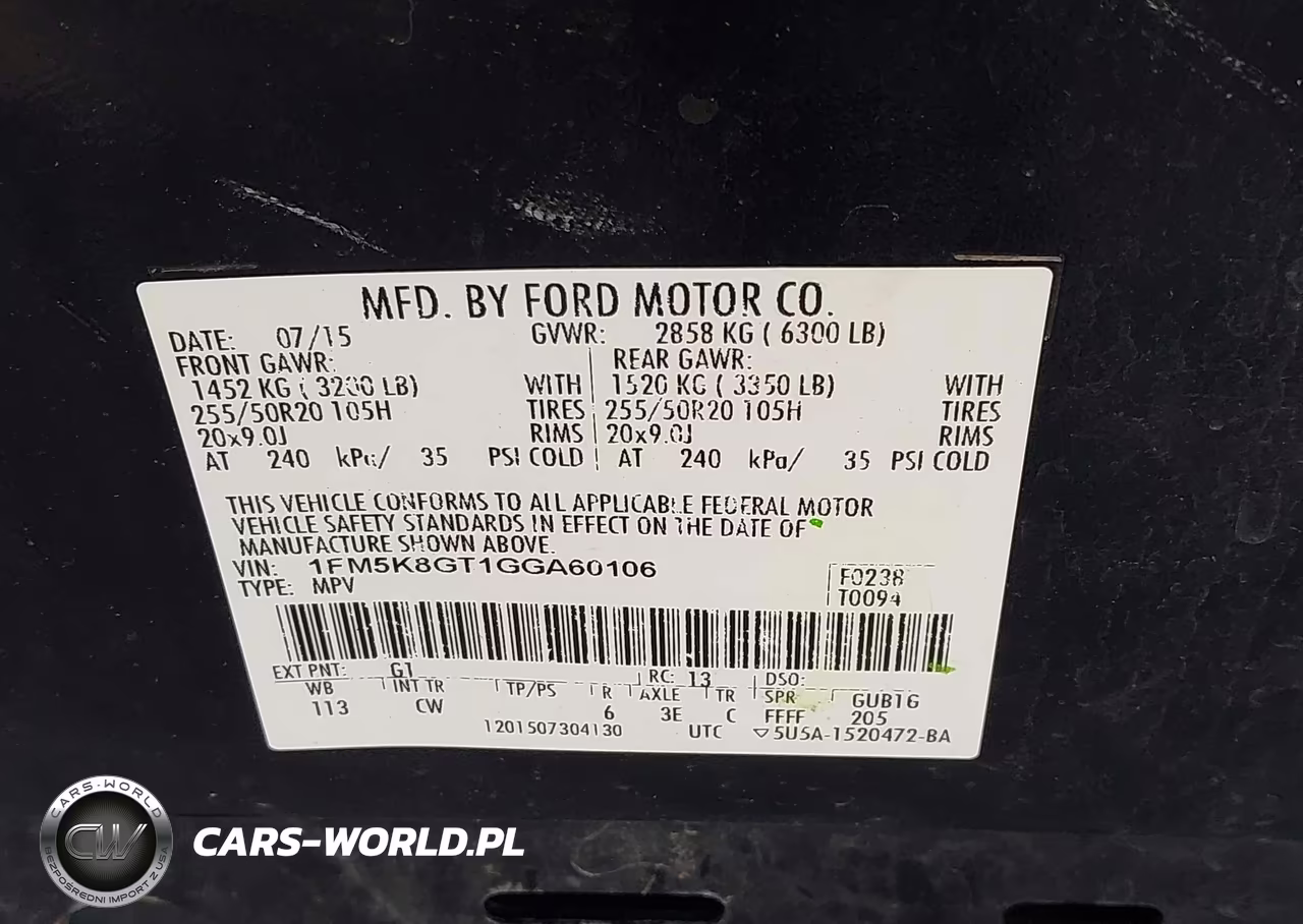 2016 Ford Explorer Sport VIN:1FM5K8GT1GGA60106 - 9