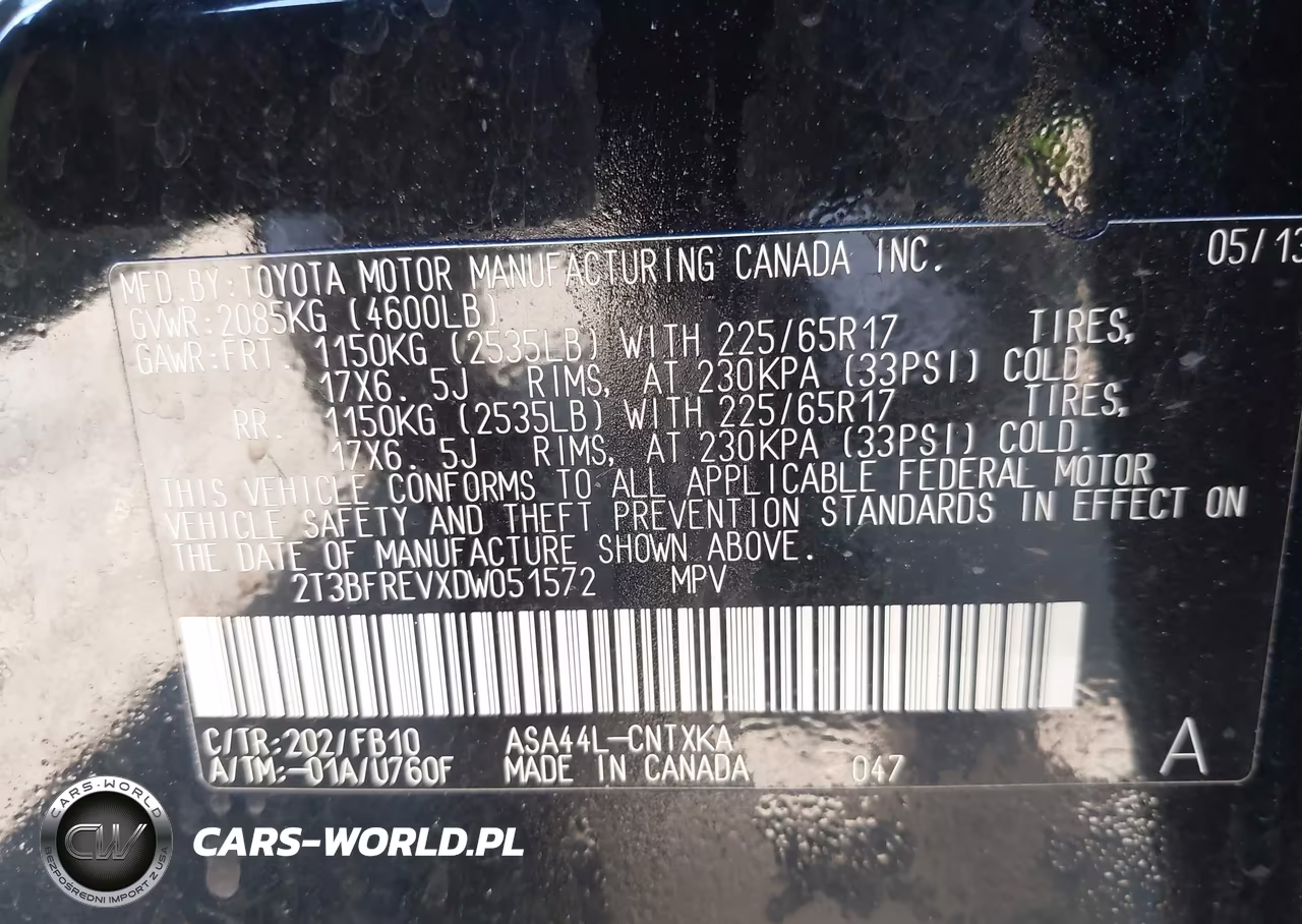 2013 Toyota Rav4 Le VIN:2T3BFREVXDW051572 - 9