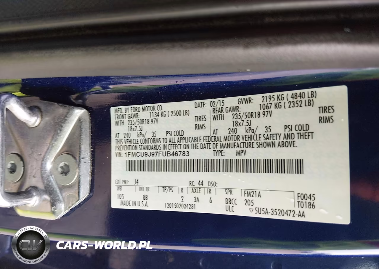 2015 Ford Escape Titanium VIN:1FMCU9J97FUB46783 - 9
