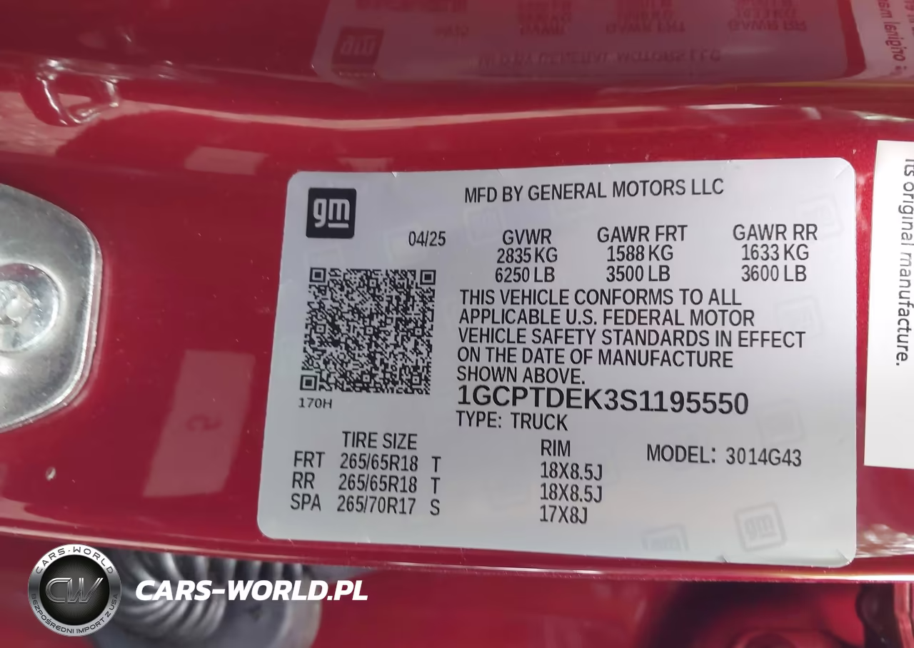 2025 Chevrolet Colorado 4Wd Z71 VIN:1GCPTDEK3S1195550 - 9