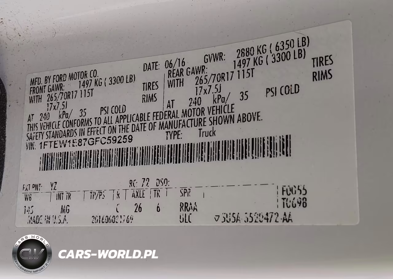 2016 Ford F-150 Xlt VIN:1FTEW1E87GFC59259 - 9