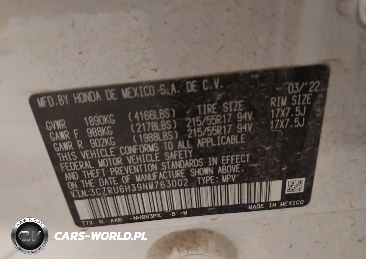 2022 Honda Hr-V Awd Lx VIN:3CZRU6H39NM763002 - 9
