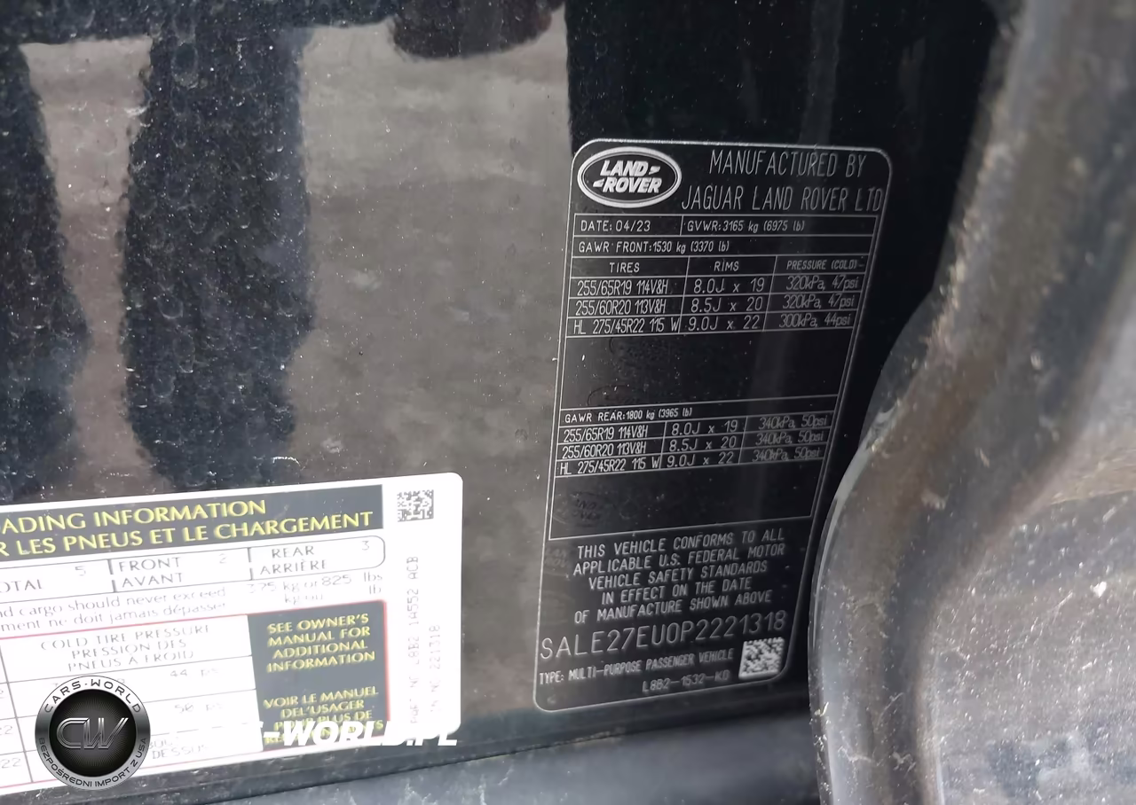 2023 Land Rover Defender 110 X-Dynamic Se VIN:SALE27EU0P2221318 - 9