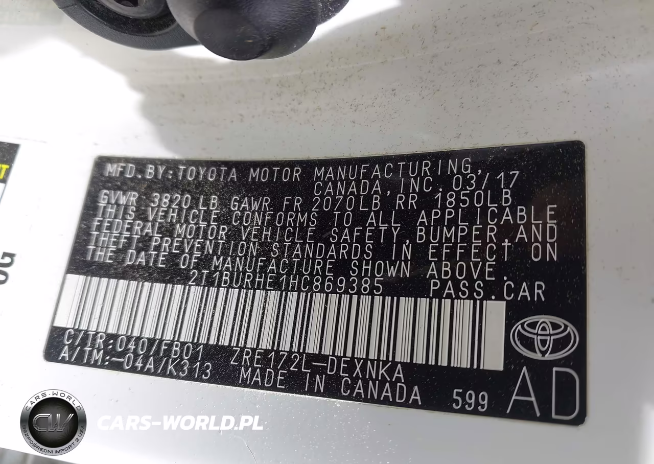 2017 Toyota Corolla Le VIN:2T1BURHE1HC869385 - 9