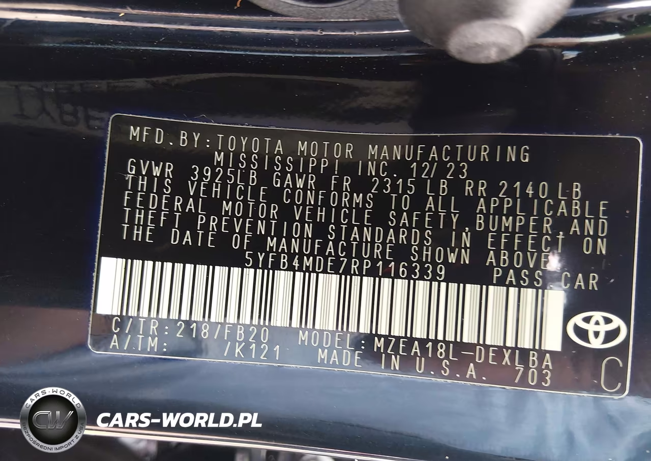 2024 Toyota Corolla Le VIN:5YFB4MDE7RP116339 - 9