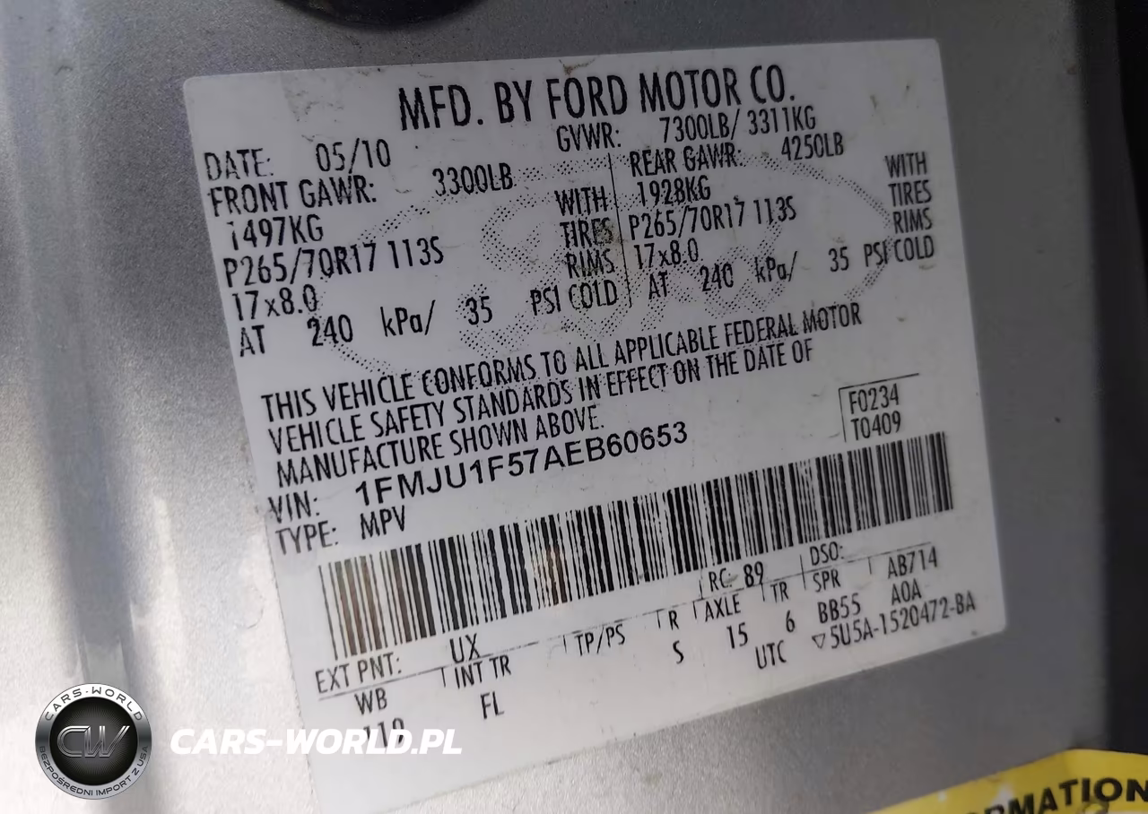 2010 Ford Expedition Xlt VIN:1FMJU1F57AEB60653 - 9