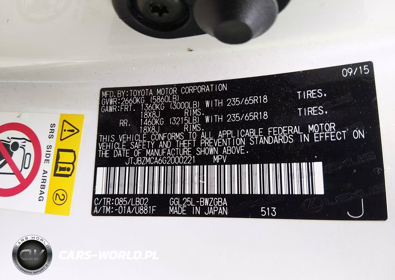 2016 Lexus Rx 350 VIN:JTJBZMCA6G2000221 - 9