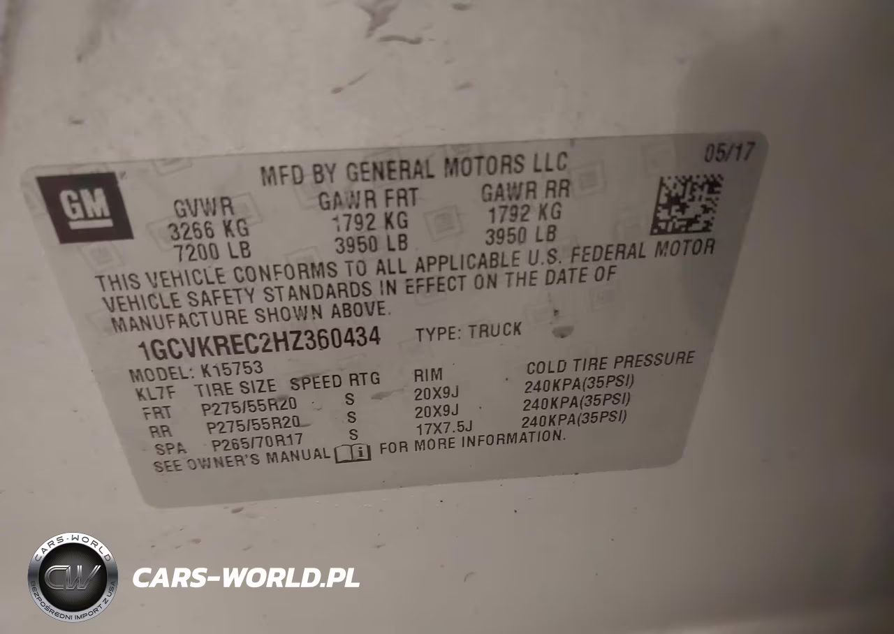 2017 Chevrolet Silverado 1500 2Lt VIN:1GCVKREC2HZ360434 - 9