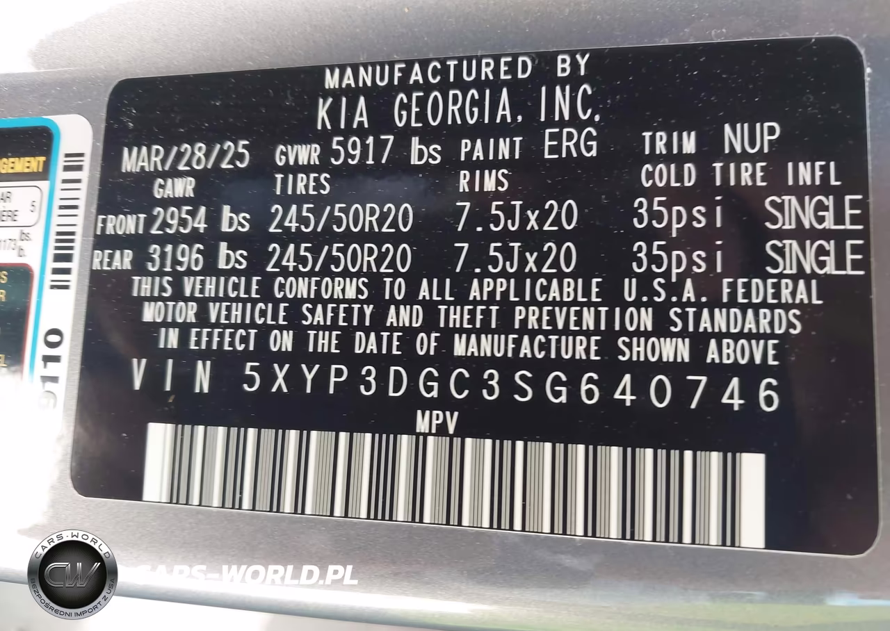 2025 Kia Telluride Ex VIN:5XYP3DGC3SG640746 - 9