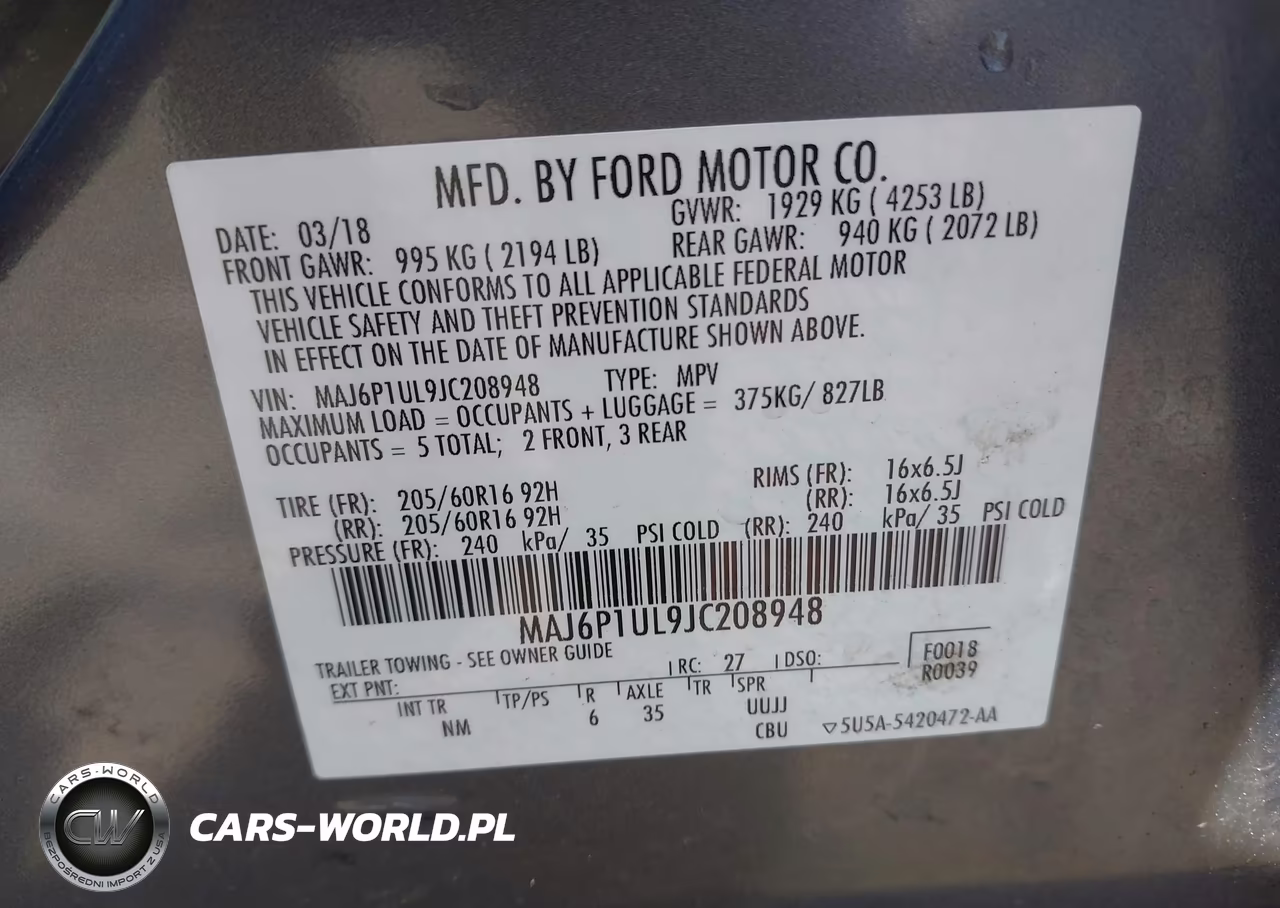 2018 Ford Ecosport Se VIN:MAJ6P1UL9JC208948 - 9
