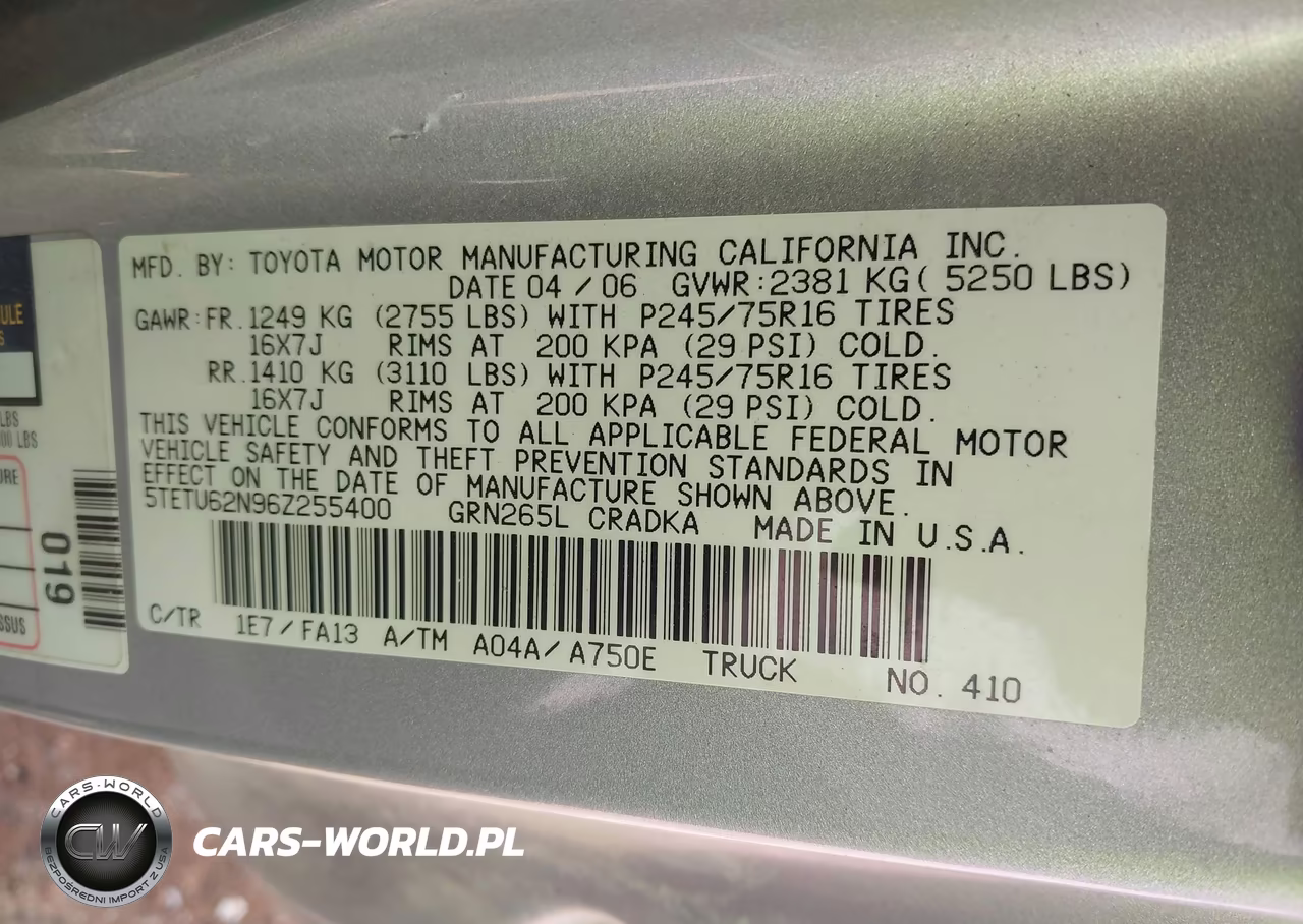 2006 Toyota Tacoma Prerunner V6 VIN:5TETU62N96Z255400 - 9