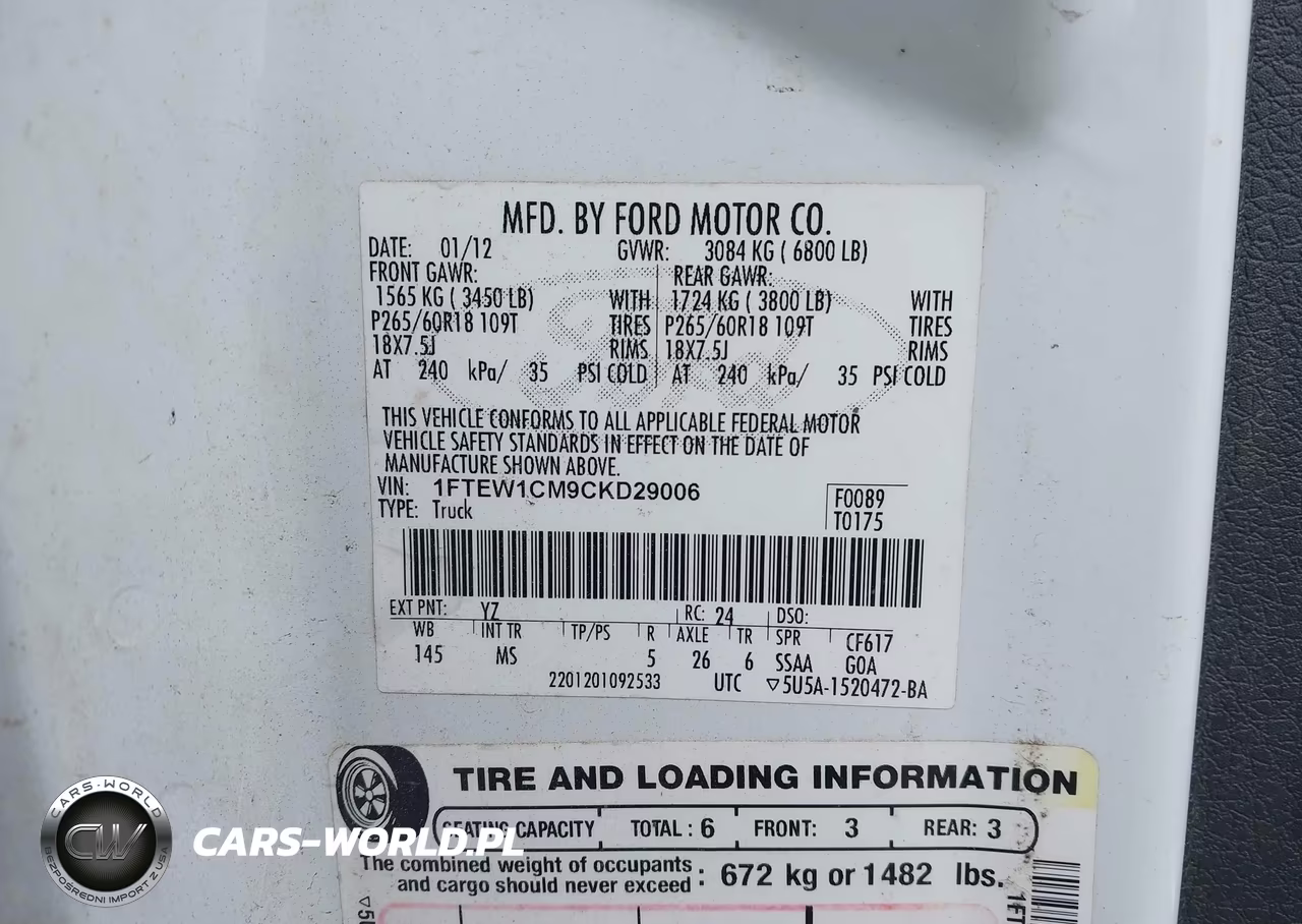 2012 Ford F-150 Xlt VIN:1FTEW1CM9CKD29006 - 9