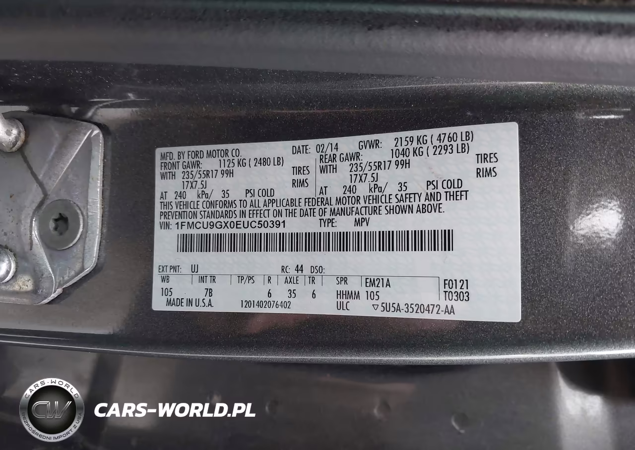 2014 Ford Escape Se VIN:1FMCU9GX0EUC50391 - 9