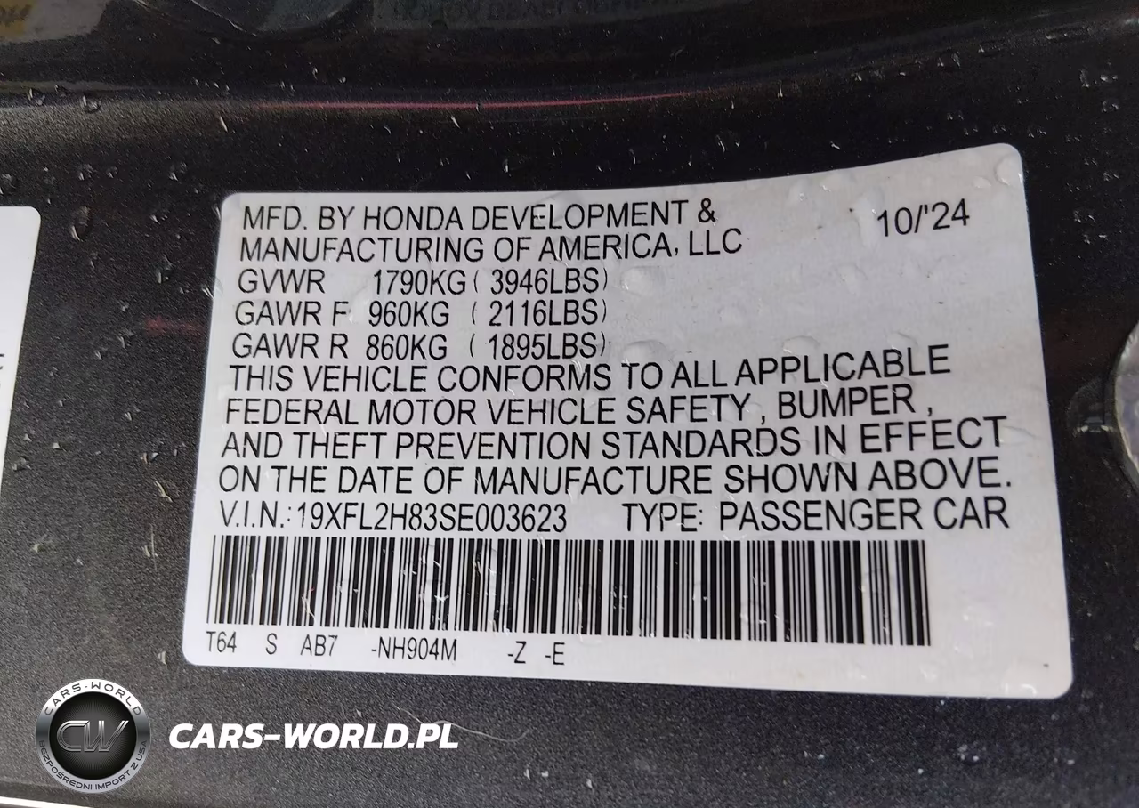 2025 Honda Civic Sport VIN:19XFL2H83SE003623 - 9