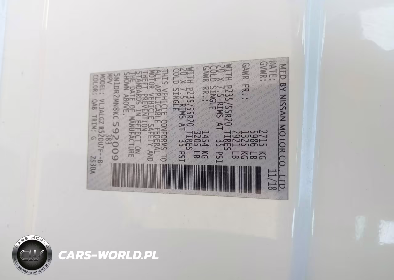 2019 Nissan Pathfinder Sl VIN:5N1DR2MN8KC592009 - 9