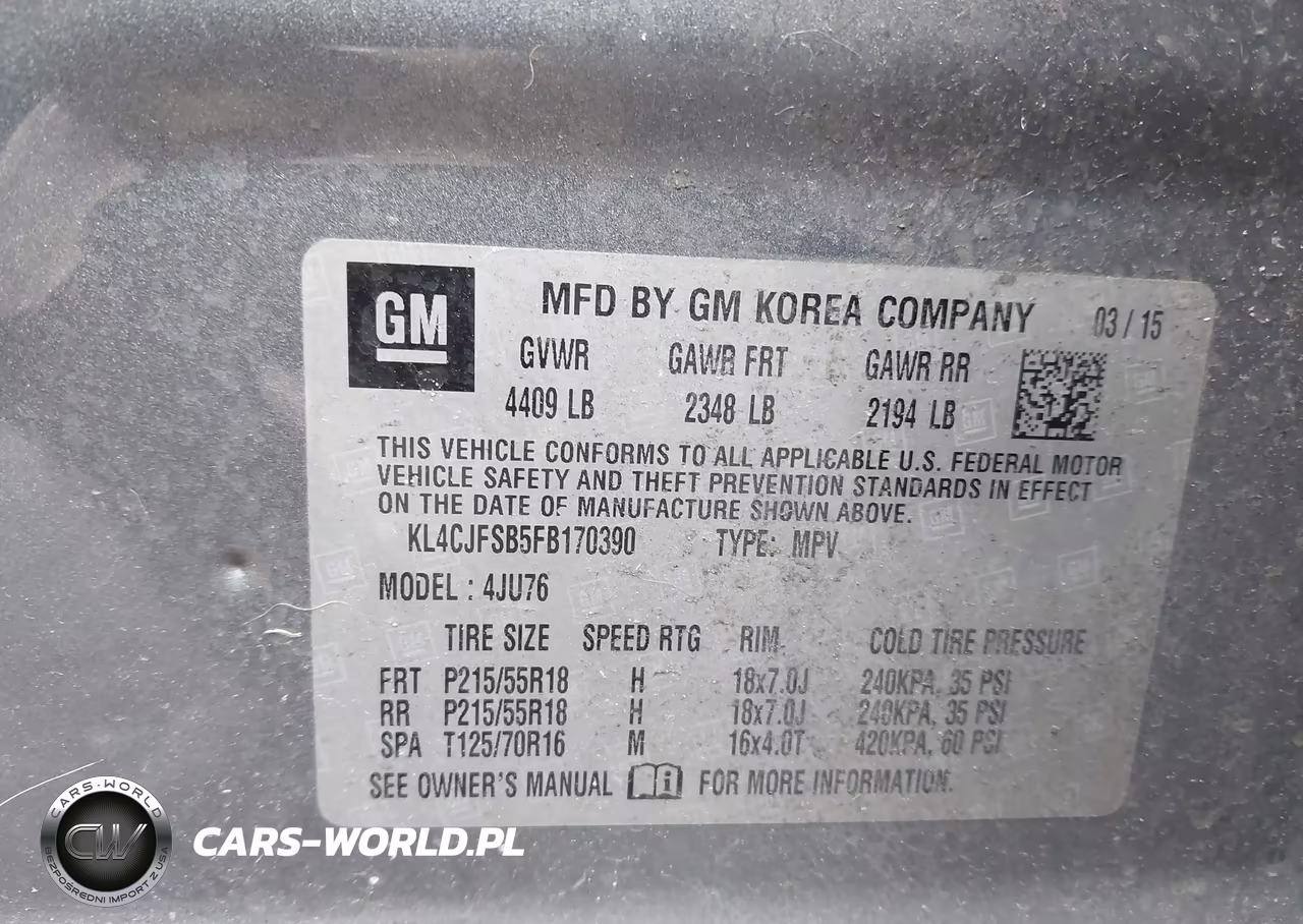 2015 Buick Encore Convenience VIN:KL4CJFSB5FB170390 - 9